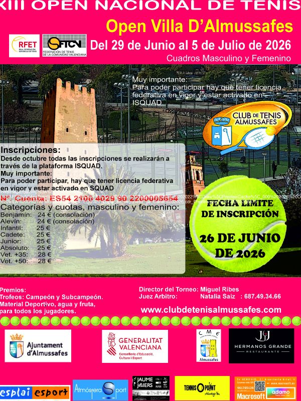 260507 Cartell Open Nacional Vila Almussafes 2026